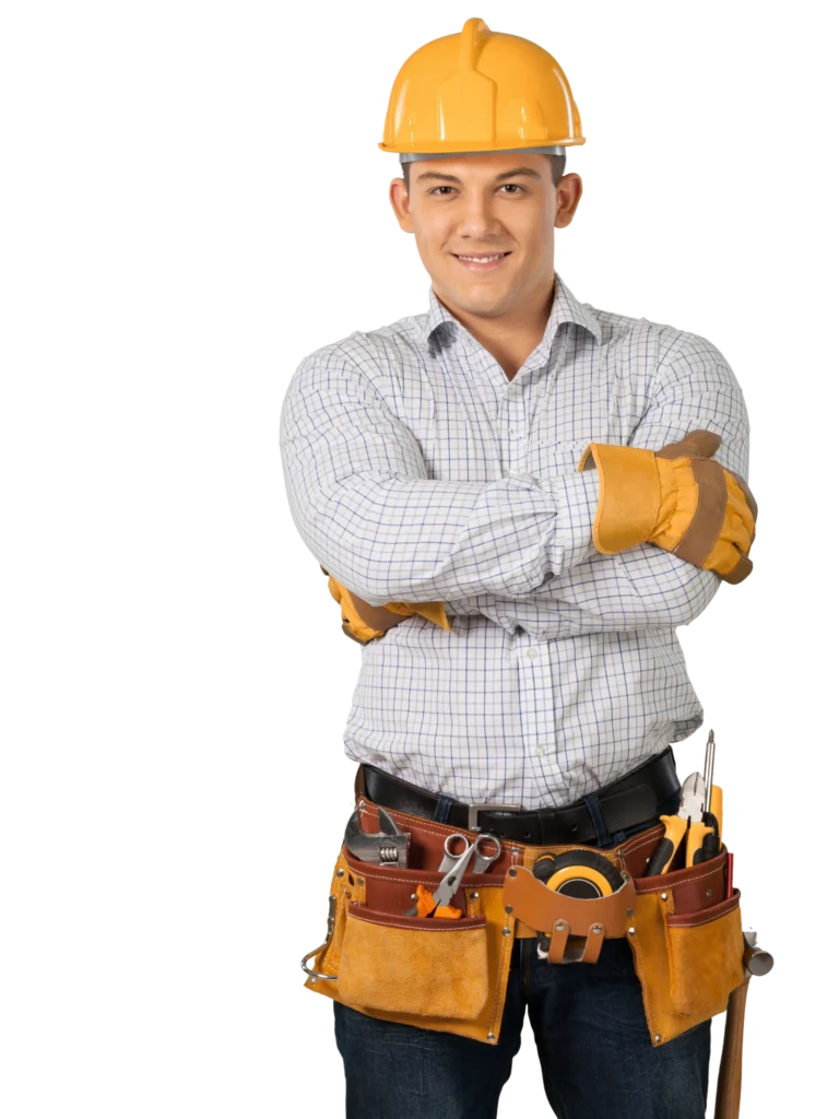 hvac technician with arms crossed